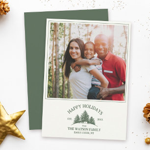 Cartes Pour Fêtes Annuelles Nom de famille personnalisé Christmas Tree Farm Re