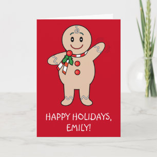 Cartes Pour Fêtes Annuelles Nom de garçon de pain d'épice de petite-fille