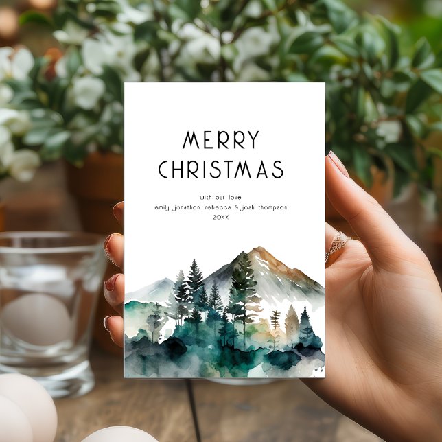 Cartes Pour Fêtes Annuelles Nom de la forêt d'hiver Joyeux Noël (Available digitally and printed)