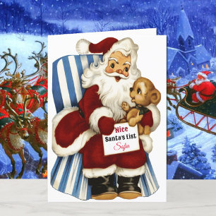 Cartes Pour Fêtes Annuelles Nom de l'enfant Liste de Nice de Noël de Santa