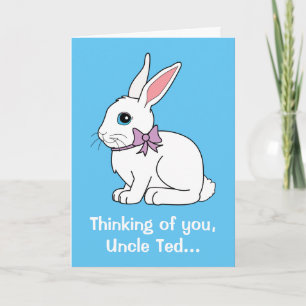 Cartes Pour Fêtes Annuelles Nom de l'oncle Bunny de Pâques personnalisable.