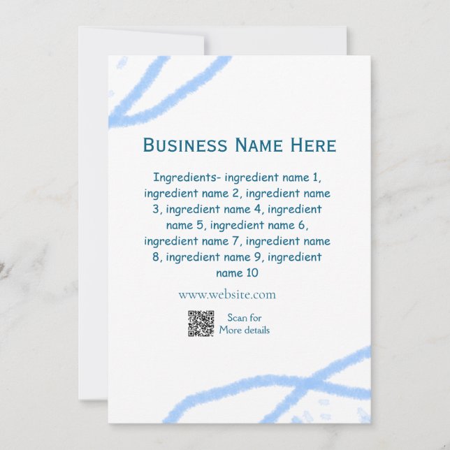 Cartes Pour Fêtes Annuelles Nom d'ingrédient ajouter nom d'entreprise site Web (Devant)