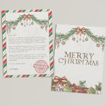 Cartes Pour Fêtes Annuelles Nom et adresse personnalisés Lettre de père Noël<br><div class="desc">Faites de Noël un moment de magie grâce à cette lettre personnalisée du Père Noël, idéale pour les enfants surprenants le soir de Noël ou dans le cadre d'un compte à rebours de l'avent. Cette carte festive présente un message chaleureux et facile à lire directement de Père Noël lui-même, mentionnant...</div>