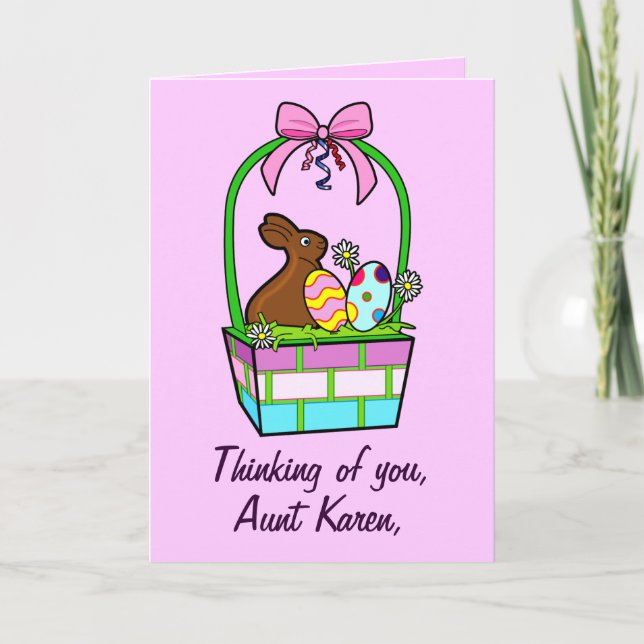 Cartes Pour Fêtes Annuelles Nom Personnalisable Joyeux Oeufs de Pâques, Lapin  (Devant)
