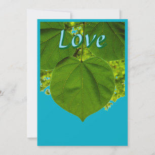 Cartes Pour Fêtes Annuelles Nom personnalisé Amour Cœur Vert Feuille Photo