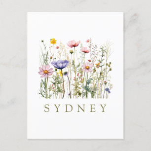 Cartes Pour Fêtes Annuelles Nom personnalisé fleur sauvage