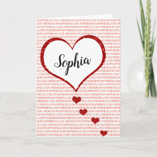Cartes Pour Fêtes Annuelles Nom personnalisé Heureuse Sainte-Valentin