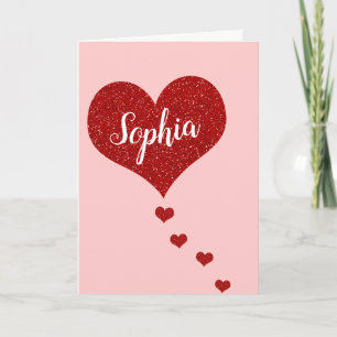 Cartes Pour Fêtes Annuelles Nom personnalisé Heureuse Sainte-Valentin
