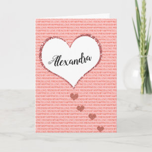 Cartes Pour Fêtes Annuelles Nom personnalisé Heureuse Sainte-Valentin