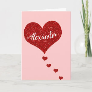 Cartes Pour Fêtes Annuelles Nom personnalisé Heureuse Sainte-Valentin
