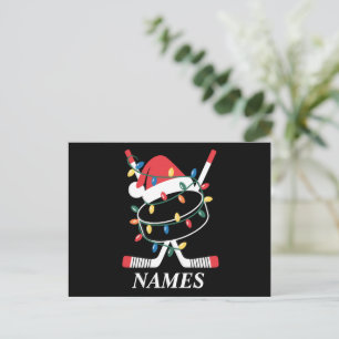 Cartes Pour Fêtes Annuelles Nom personnalisé Noël Hockey Noël Noël Noël Noël N