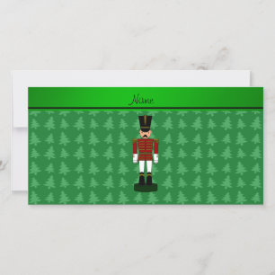Cartes Pour Fêtes Annuelles Nom personnalisé noix de cou arbres de Noël vert