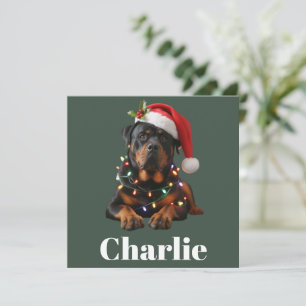 Cartes Pour Fêtes Annuelles Nom personnalisé Rottweiler personnalisé Noël