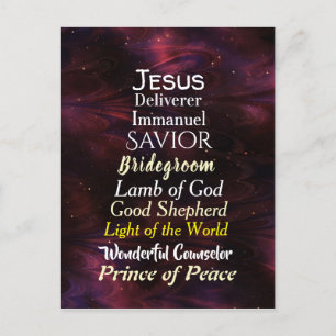 Cartes Pour Fêtes Annuelles Noms de Jésus de Noël