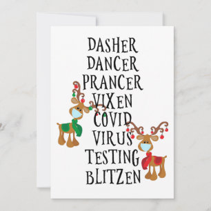 Cartes Pour Fêtes Annuelles Noms de renne drôles de Noël 2021