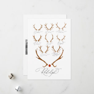 Cartes Pour Fêtes Annuelles Noms des rennes Noël multi-photo