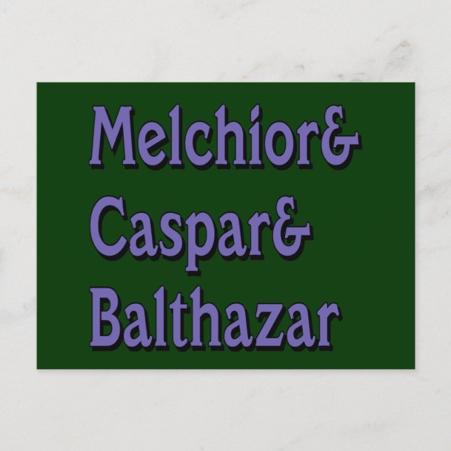 Cartes Pour Fêtes Annuelles Noms des Trois Sages (Devant)