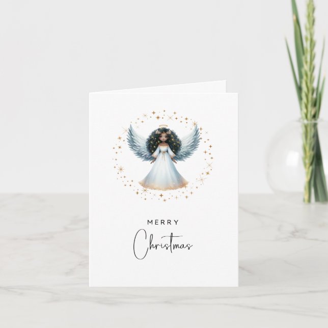 Cartes Pour Fêtes Annuelles Non Photo Folded Christmas Card Black Angel (Devant)