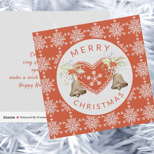 Cartes Pour Fêtes Annuelles Non photo Joyeux pain d'épices de Noël flocons de