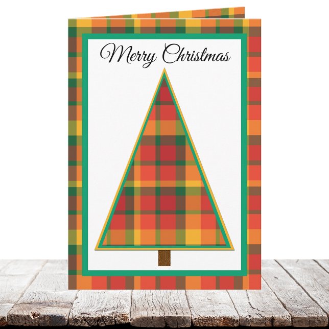 Cartes Pour Fêtes Annuelles Non Photo Plaid Christmas Card (Créateur téléchargé)