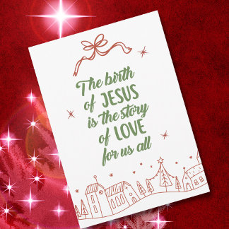 Cartes Pour Fêtes Annuelles Non Photo Religieux Fantaisiste Noël Dessiné à la