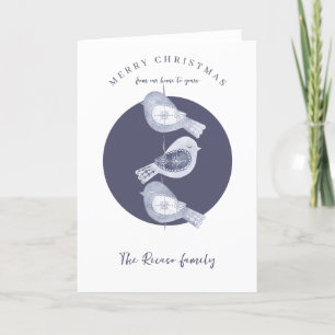 Cartes Pour Fêtes Annuelles Nordic Christmas Blue Birds Photo