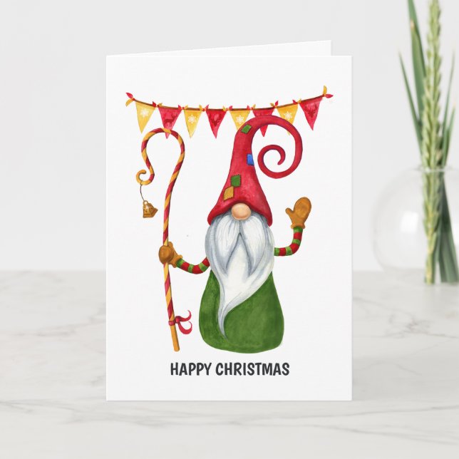 Cartes Pour Fêtes Annuelles Nordic Christmas Gnome Photo (Devant)