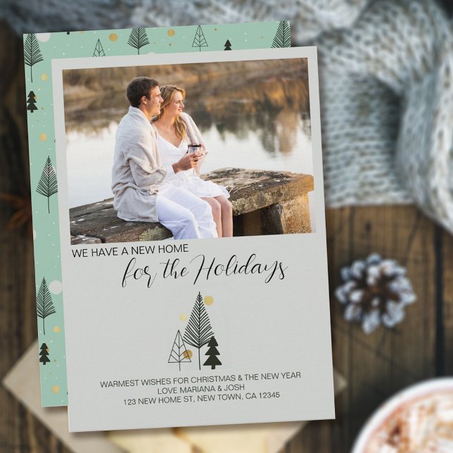 Cartes Pour Fêtes Annuelles Nordic Christmas Trees Paysage Photo Nouvelle adre (Créateur téléchargé)