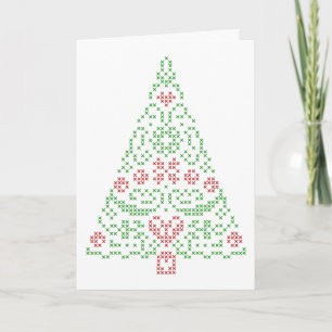 Cartes Pour Fêtes Annuelles Nordic embroidery Christmas design card customize