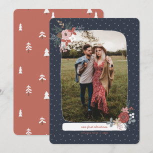 Cartes Pour Fêtes Annuelles Nordic Winter First Married Christmas Holiday