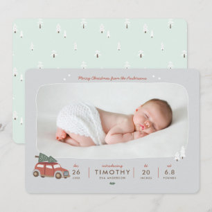 Cartes Pour Fêtes Annuelles Nordic Winter Nouveau bébé Premier Noël