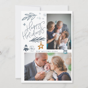 Cartes Pour Fêtes Annuelles Nordique Joyeux Noël Famille Photo Noël