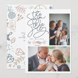 Cartes Pour Fêtes Annuelles Nordique Joyeux Noël Famille Photo Noël