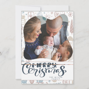 Cartes Pour Fêtes Annuelles Nordique Joyeux Noël Famille Photo Noël