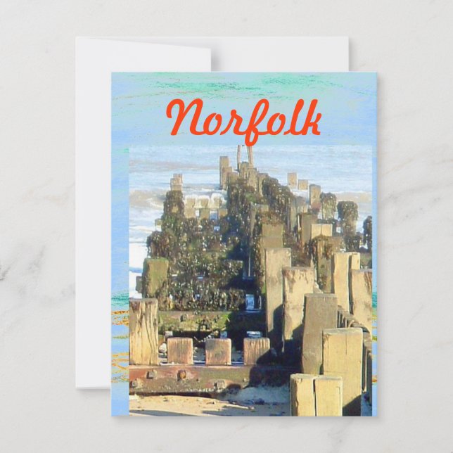Cartes Pour Fêtes Annuelles Norfolk Beach Téléphone (Devant)