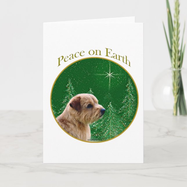 Cartes Pour Fêtes Annuelles Norfolk Terrier Peace (Devant)