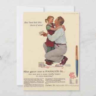 Cartes Pour Fêtes Annuelles Norman Rockwell Elle M'A Donné Un Parker 61 Pen Ma