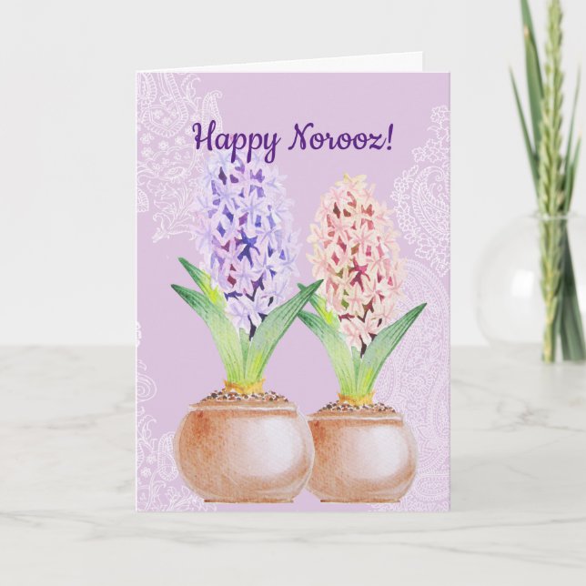 Cartes Pour Fêtes Annuelles Norooz Hyacinthe violet (Devant)