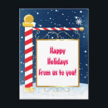 Cartes Pour Fêtes Annuelles North Pole Christmas Holiday Card Postcard<br><div class="desc">North Pole Christmas Holiday Card Postcard. Contact me for a custom order or custom coloring.</div>