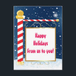 Cartes Pour Fêtes Annuelles North Pole Christmas Holiday Card Postcard<br><div class="desc">North Pole Christmas Holiday Card Postcard. Contact me for a custom order or custom coloring.</div>