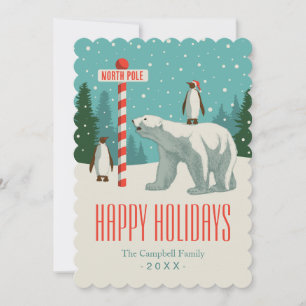 Cartes Pour Fêtes Annuelles North Pôle Holiday