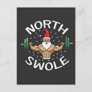 Cartes Pour Fêtes Annuelles North Swole Funny Muscle Père Noël Fitness de Noël