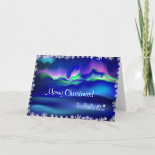 Cartes Pour Fêtes Annuelles Northern lights Christmas felicitation