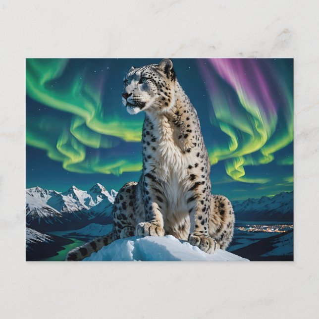 Cartes Pour Fêtes Annuelles “Northern Sky Wanderer” – Snow Leopard Portrait (Devant)