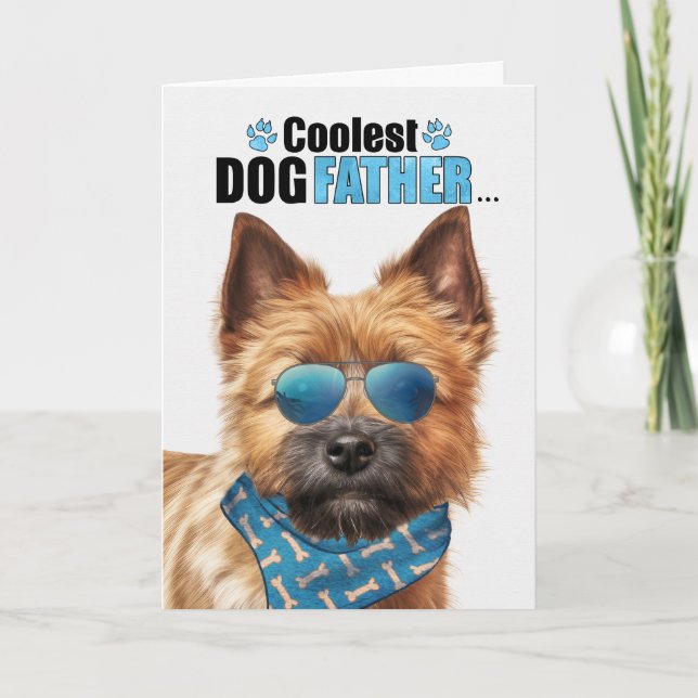 Cartes Pour Fêtes Annuelles Norwich Terrier Chien Coolest Papa Fête des pères (Devant)