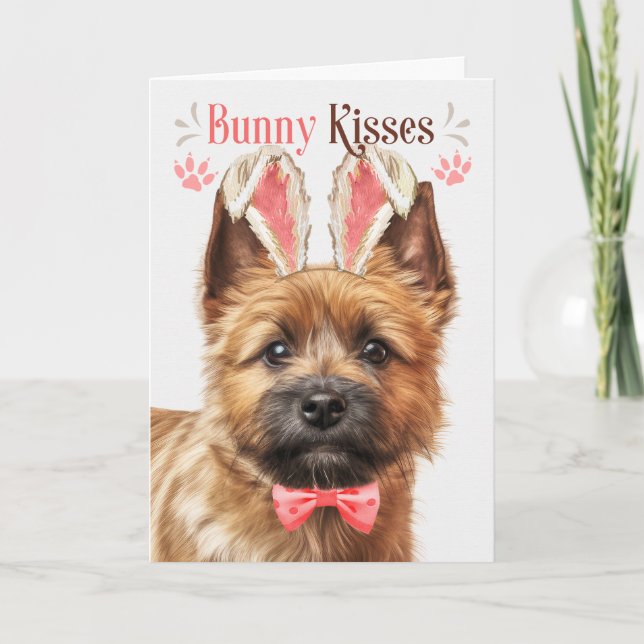 Cartes Pour Fêtes Annuelles Norwich Terrier Dog Bunny Oreilles pour Pâques (Devant)