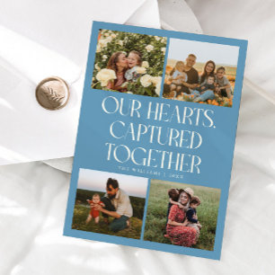 Cartes Pour Fêtes Annuelles Nos cœurs Denim Bleu Multi Photo Saint-Valentin