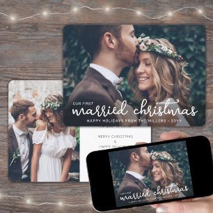 Cartes Pour Fêtes Annuelles Nos premiers mariés Noël Nouveaux mariés 2 Photo