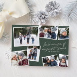 Cartes Pour Fêtes Annuelles Nos scènes préférées Noël collage drôle 2022<br><div class="desc">Cette carte de vacances à sept photos propose un texte amusant et intelligent - "ce sont quelques-unes de nos scènes préférées" et est parfaite pour présenter les temps forts de votre année. Le dos est un plaid vert coordonné. Cette carte de Noël verte à la sauge unique est la façon...</div>