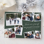 Cartes Pour Fêtes Annuelles Nos scènes préférées Noël collage drôle 2022<br><div class="desc">Cette carte de vacances à sept photos propose un texte amusant et intelligent - "ce sont quelques-unes de nos scènes préférées" et est parfaite pour présenter les temps forts de votre année. Le dos est un plaid vert coordonné. Cette carte de Noël verte à la sauge unique est la façon...</div>
